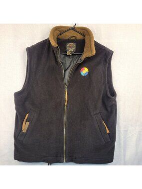 Stormtech Fleece Full Zip Vest M Black Embroidered Outdoorsy Layering Casual
